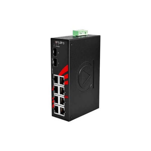 10-Port Industrial Gigabit Unmanaged Ethernet Switch, w/8-10/100/1000Tx + 2-100/1000 SFP Slots